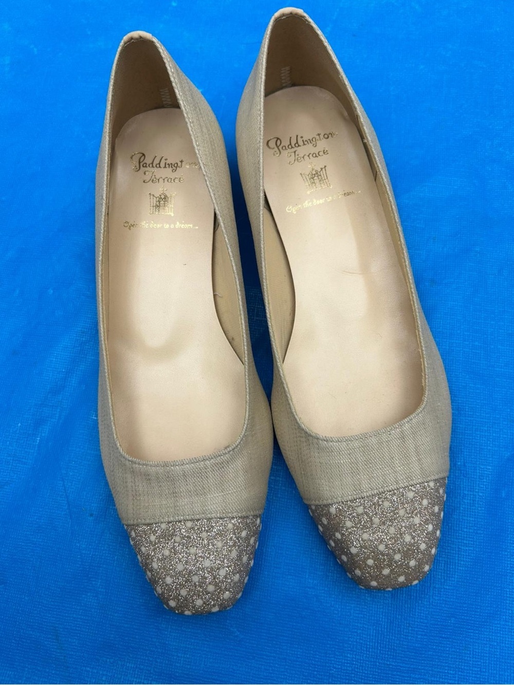Womens Beige low heel shoes